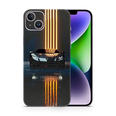 iPhone 14 Plus Lamborghini Black 3D Skin WrapitSkin