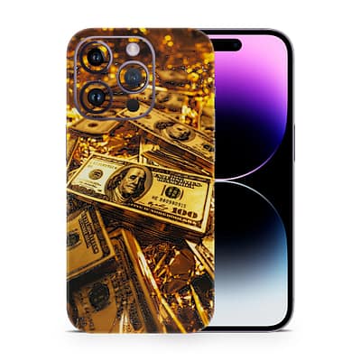 iPhone 14 Pro Golden Dollar 3D Skin WrapitSkin